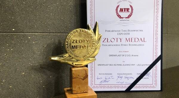 Złoty Medal dla Greinplast OEA -KG Panel Elewacyjny - panele kwarcowe