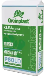 Klej do płytek ceramicznych wysokoelastyczny niskopylący P60LD Typ C2TES1  GREINPLAST P60LD