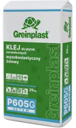 Klej do płytek ceramicznych wysokoelastyczny żelowy P605G Typ C2TES1  GREINPLAST P605G