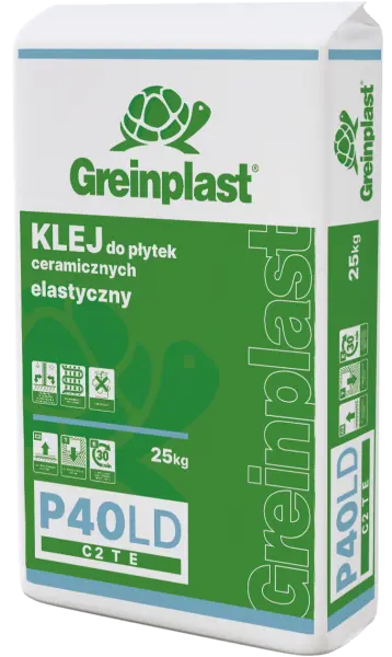 Klej do płytek ceramicznych elastyczny niskopylący P40G Typ C2TE  GREINPLAST P40LD