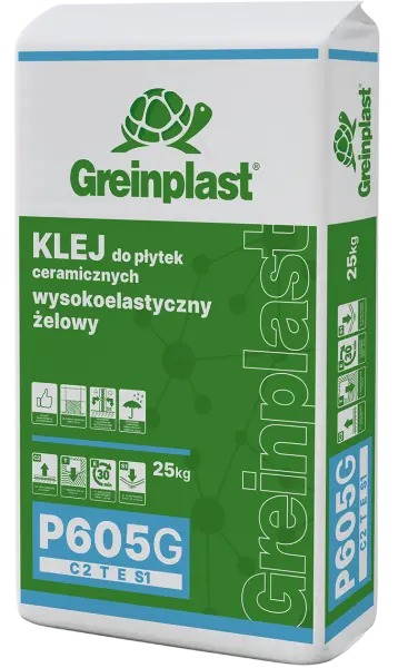 Klej do płytek ceramicznych wysokoelastyczny żelowy P605G Typ C2TES1  GREINPLAST P605G