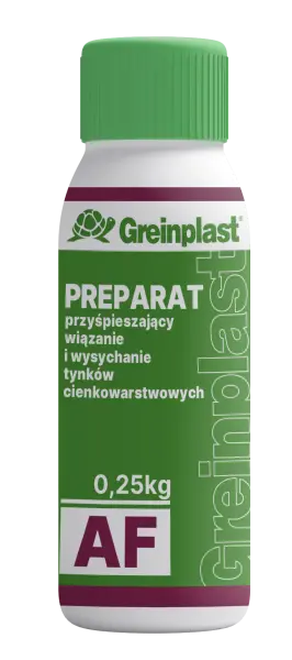 Preparat przyśpieszający wiązanie i wysychanie tynków cienkowarstwowych GREINPLAST AF