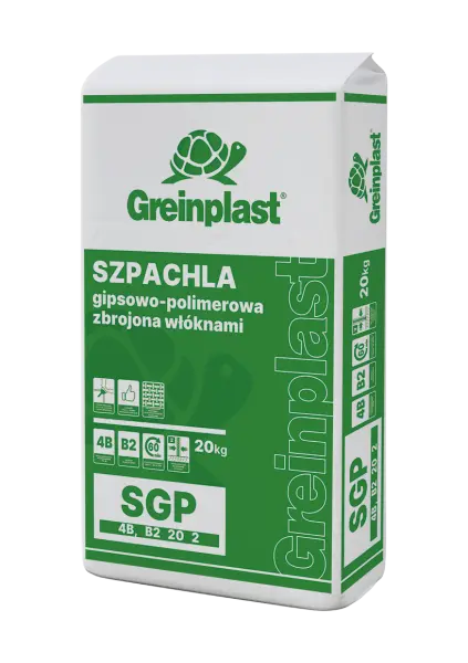 Szpachla gipsowo-polimerowa zbrojona włóknami GREINPLAST SGP